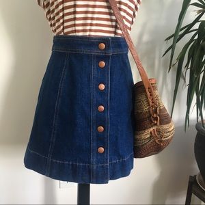 MADEWELL snap front denim skirt sz 2